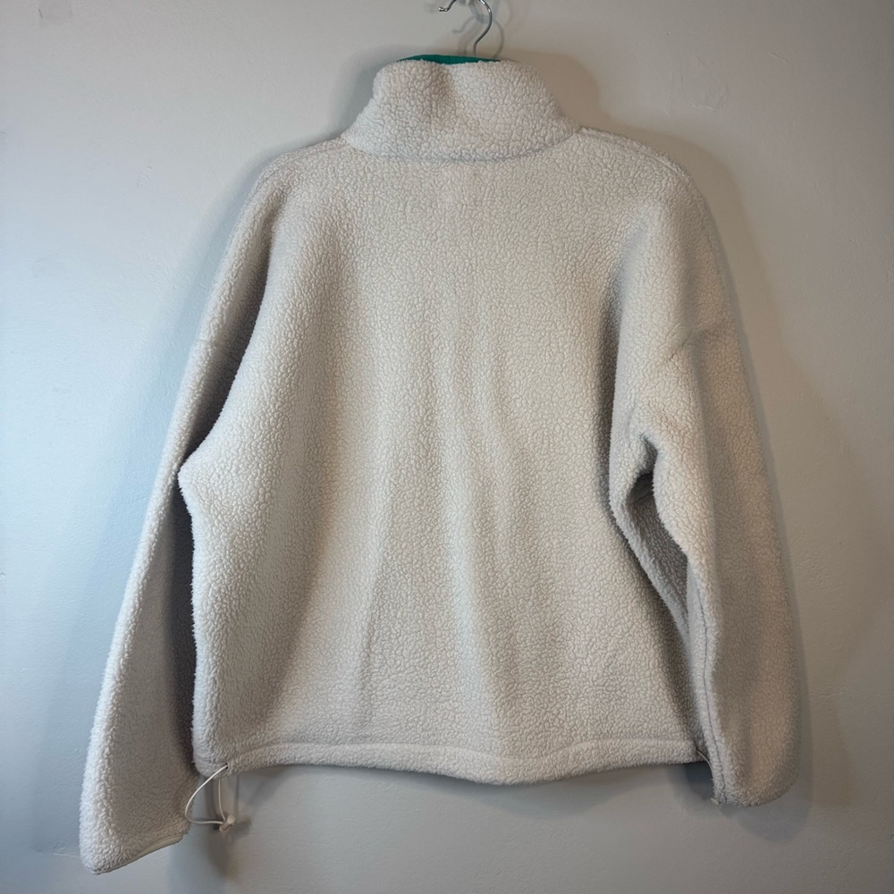 Wilo The Label Cozy Fleece Pullover in Cream and Teal Size Medium - Picture 5 of 7